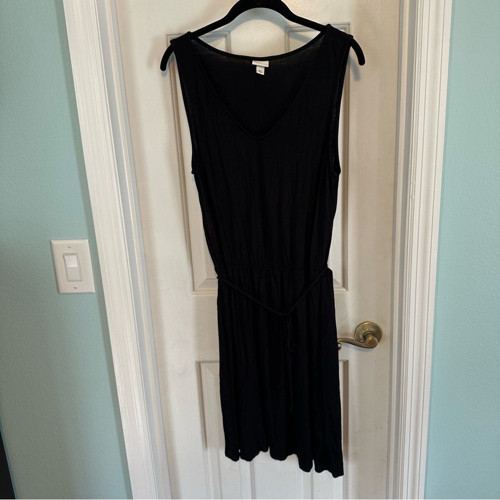 Merona Black Sheath Midi Dress Scoop Neck Sleeveless
